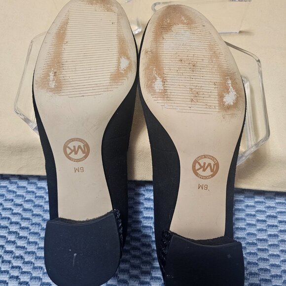 Michael Kors Black Suede Leather Arabella Kitten Pump Jeweled Heel - Size 6 - Picture 8 of 9